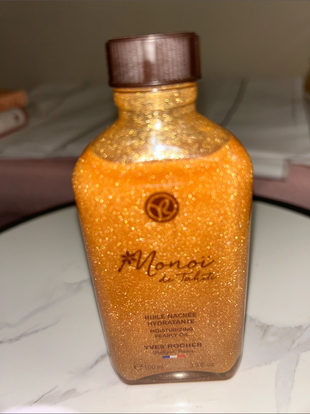 Yves Rocher Monoi Moisturizing Pearly Oil — Sparkling Gold-Orange
